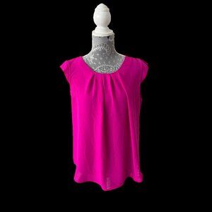 Twine & String Pink Cap Sleeve Blouse Size Large